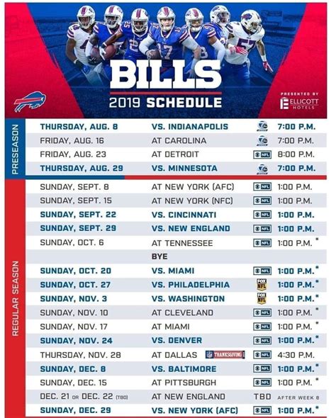 buffalo bills football schedule 2012